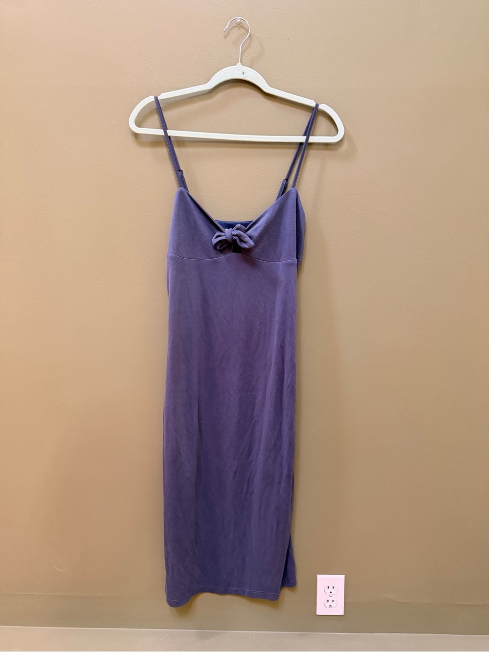 Women's Blue Slip Dress with Knot Front
